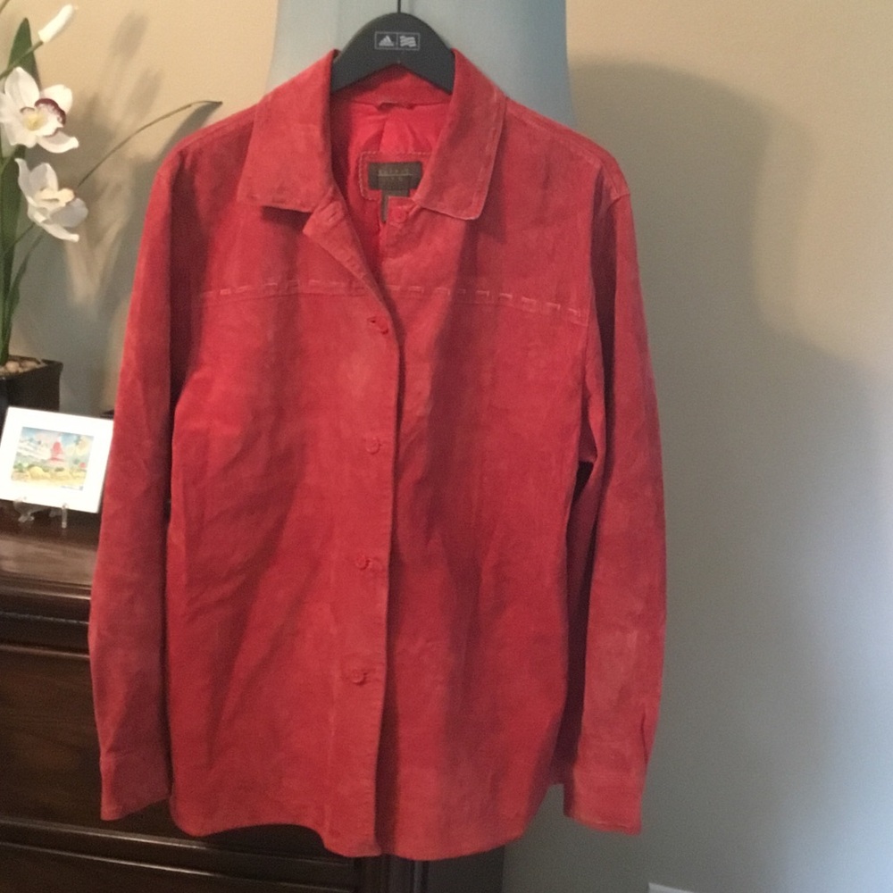 Outfit JPR-Red Suede Button-Front Leather Jacket